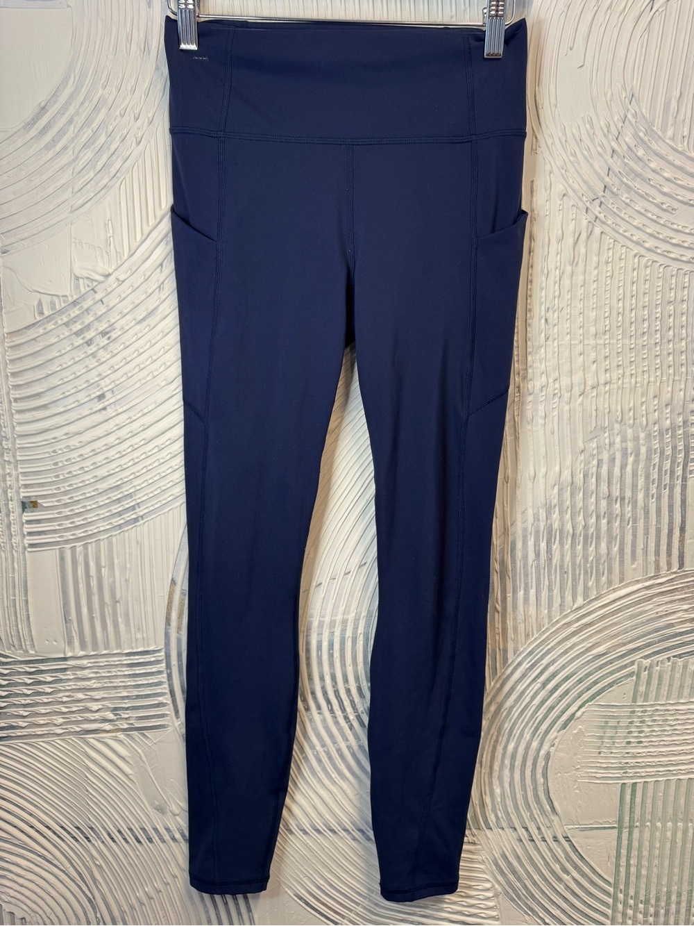 Fabletics Navy High-Rise Leggings with Side Pockets